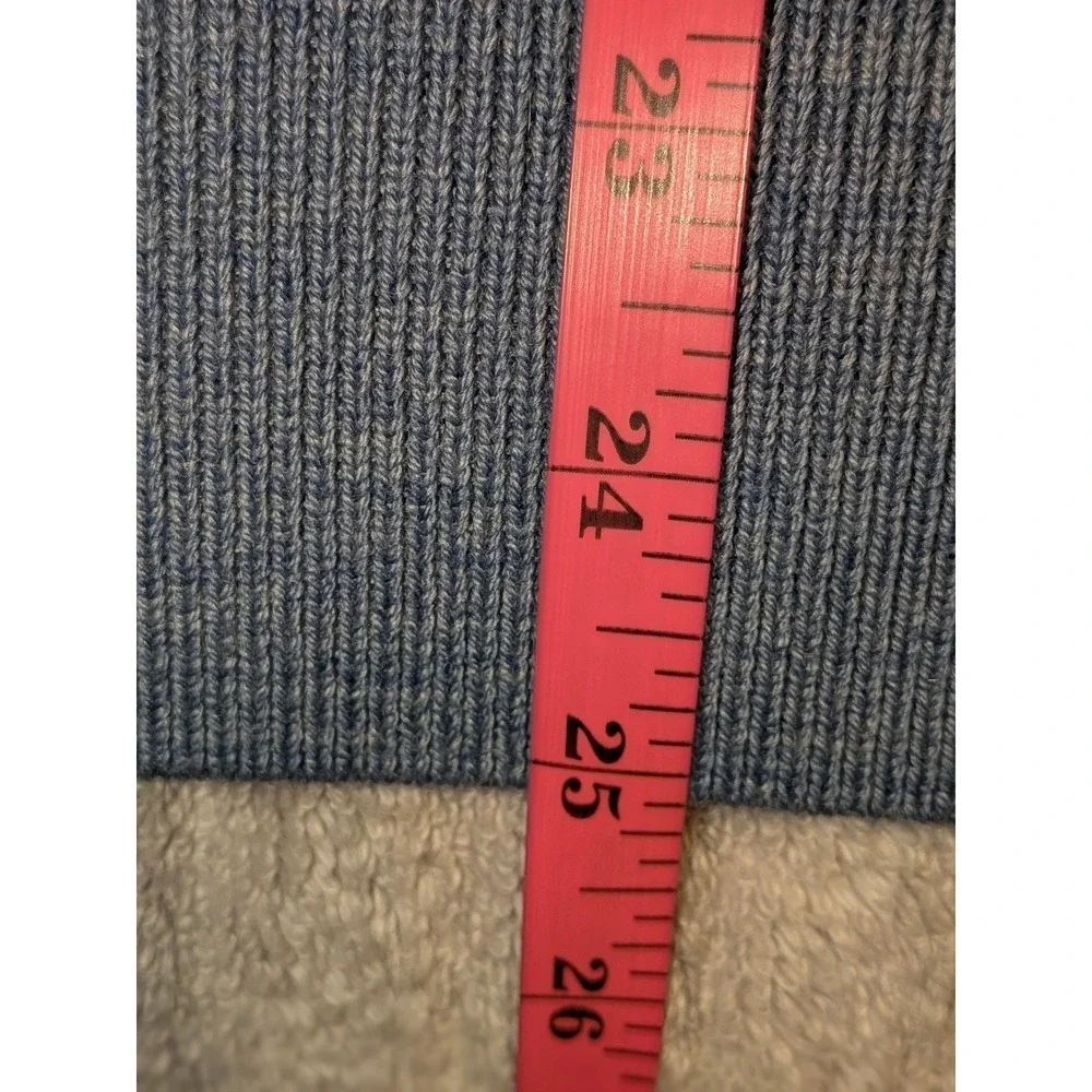 J Crew Mens Blue Merino Wool Blend Quarter Zip Washable Sweater Medium NWOT $138